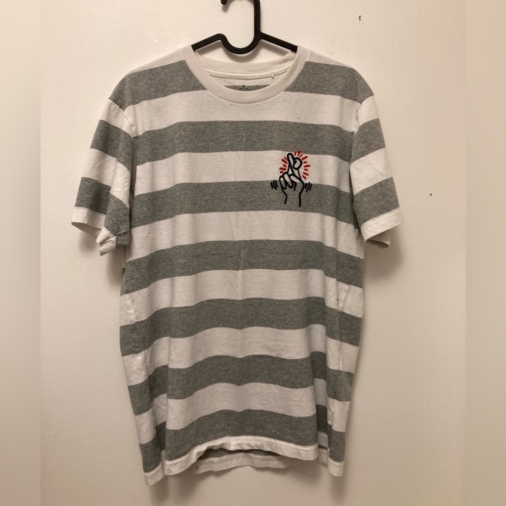 keith harring uniqlo short sleeve striped tee 100% cotton